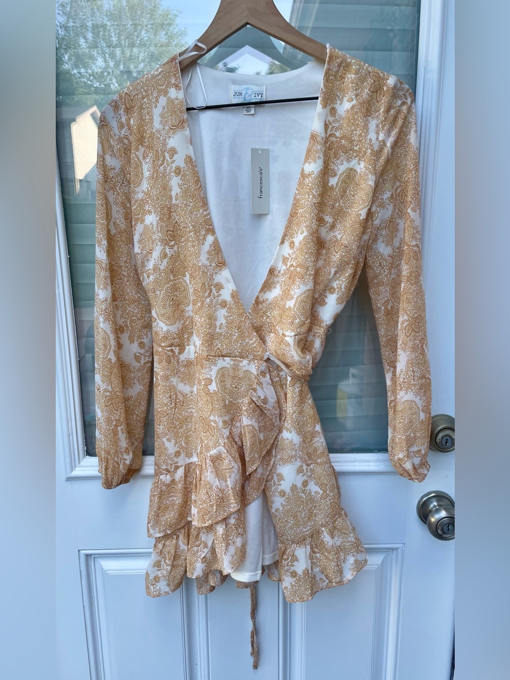 Francesca's Ivory Dress with Gold Paisley Accent